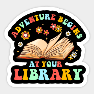 Adventure Begins at Your Library Summer Reading 2024 Groovy Sticker